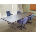 Espresso and Chrome 12' Meeting Conference Board Room Table